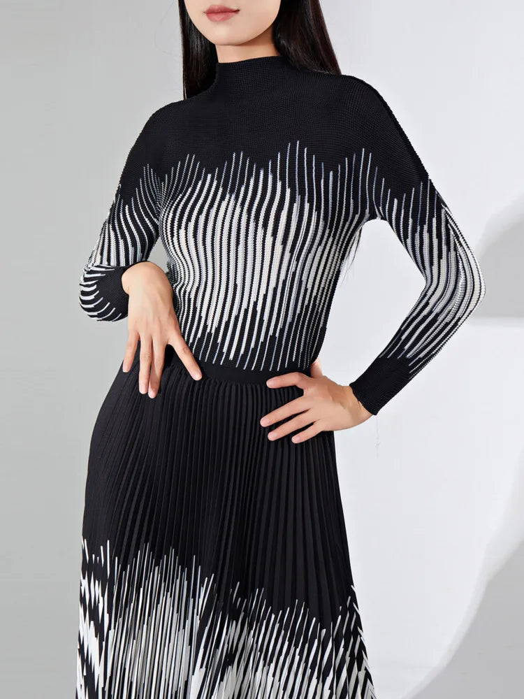 Lanrem Striped Pleated Two-Piece Set