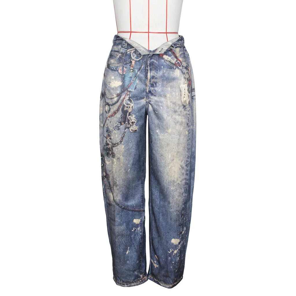 Low Waist Wide Leg Denim Jeans