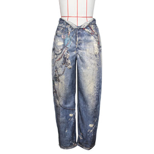 Low Waist Wide Leg Denim Jeans