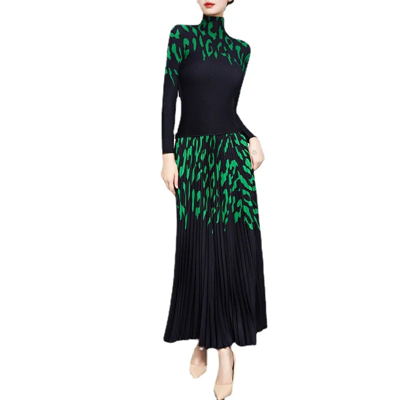 Elaine Turtleneck Printed Stretch Dress