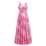 Tropical Floral Printed V-Neck Sundress