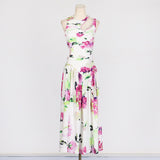 Bright Sleeveless Hollow Print Dress for Women