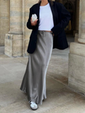High Waist Long Satin Skirt| Elegant Ankle-Length Women’s Skirt
