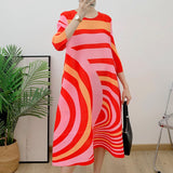 Printed Loose A-Line Pleated Mid-Length Skirt for Women