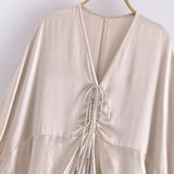 Ruched Satin Long Dress