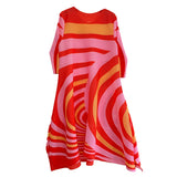 Printed Loose A-Line Pleated Mid-Length Skirt for Women