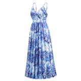 Tropical Floral Printed V-Neck Sundress