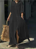 White Oversize Cotton Long Dress