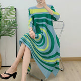 Printed Loose A-Line Pleated Mid-Length Skirt for Women