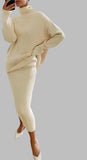 Cream Turtleneck Sweater Set 