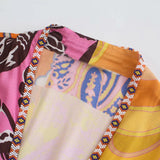 Vintage Printed Ruched Waist Dress for Women