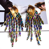 Handmade Long Beaded Chain Earrings| Boho Drop Style