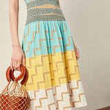 Sleeveless Geometry Knitted Dress