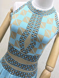 Sleeveless Geometry Knitted Dress