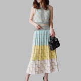 Sleeveless Geometry Knitted Dress