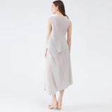 Accordion Two Piece Long Skirt & Top Set for Women