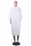Feather Tassel Shirt Dress| Sexy White Mini Dress for Women 2025