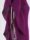 Bright Ruffled Pleated Asymmetrical Dress