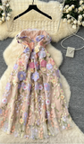 Floral Embroidery Strapless Evening Dress