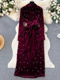 Velvet Diamond Midi Dress