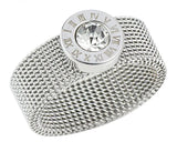 Unisex Titanium Crystal Mesh Design