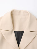 Beige Denim Color-Block Blazer