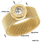 Unisex Titanium Crystal Mesh Design
