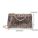 Crystal Embellished Handbag| Stylish Party Purse for Women