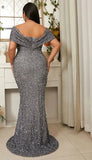 Elegant Off Shoulder Sequins Dress