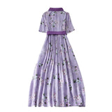 Summer A-Line Dress with Turn-Down Collar