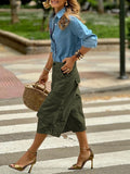 Loose Cotton Cargo Pants with Pockets