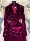 Velvet Diamond Midi Dress