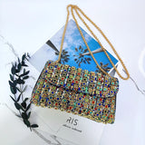 Crystal Embellished Handbag| Stylish Party Purse for Women