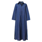 Denim Long Shirt Dress| Casual Chic Knee-Length Jean Look