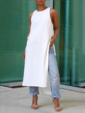 Lace-up Sleeveless Maxi Length Shirts Blouse
