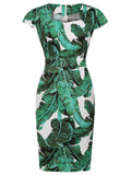 Color Vintage Pencil Dress – Slim Fit Knee-Length Elegant Dress