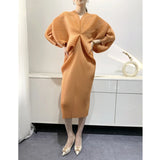 V-Neck Batwing Sleeve Stretch Dress for Women