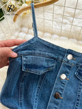 Vintage Denim Maxi Dress