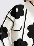Black Flower Print Jacket | Elegant Women’s Floral Coat