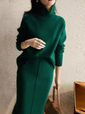 Fall 2025 Knit Sweater & Skirt Two-Piece Set for Women