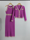 Knitted 2-Piece Set| Sweatshirt & Slim Dress
