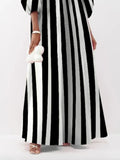 Striped V-Neck Maxi Dress