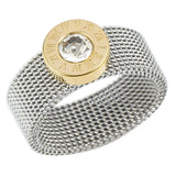 Unisex Titanium Crystal Mesh Design