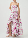 Strapless Floral Summer Dress