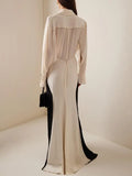 Elegant Lace-Up Floor-Length Dress