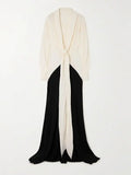Elegant Lace-Up Floor-Length Dress