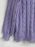 Solid Knitted Two Piece Skirt and Sweater Set for Women