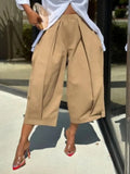 Wide-leg Khaki Pants