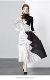 Volcanic Print Long Sleeve Top & Flared Skirt