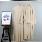 2-Piece Knitted Coat & Sleeveless Dress Set